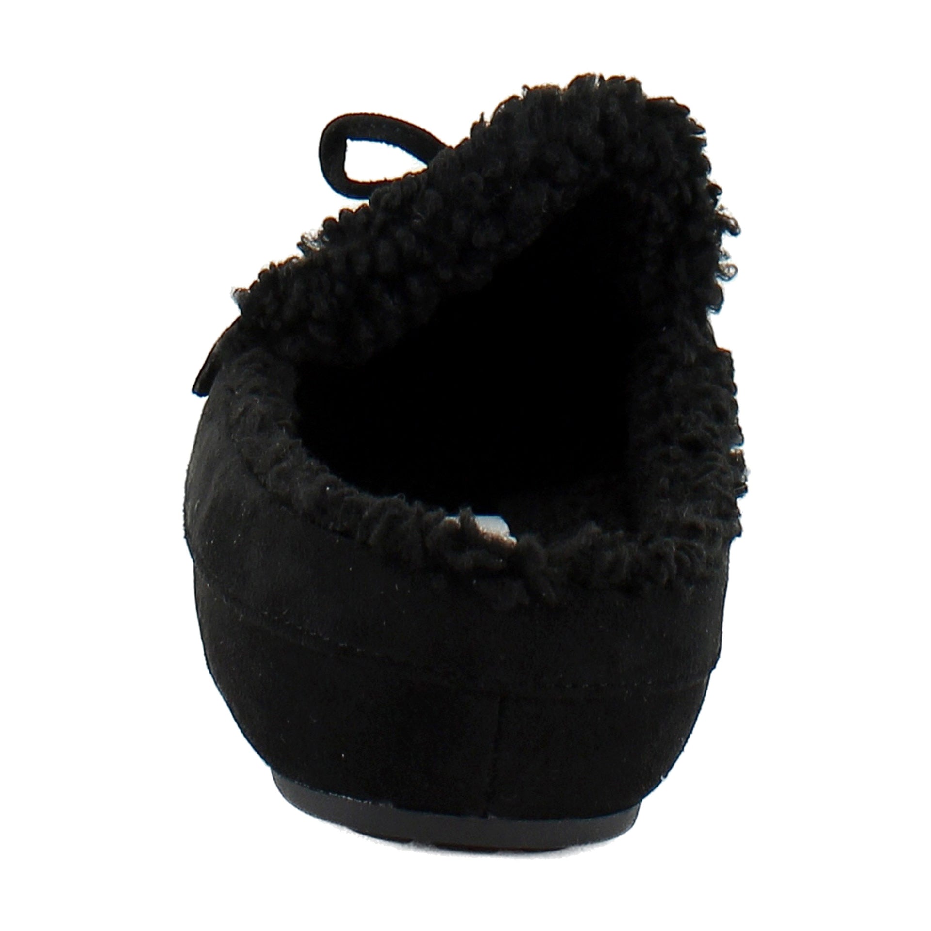 Black Faux Suede With Faux Shearling