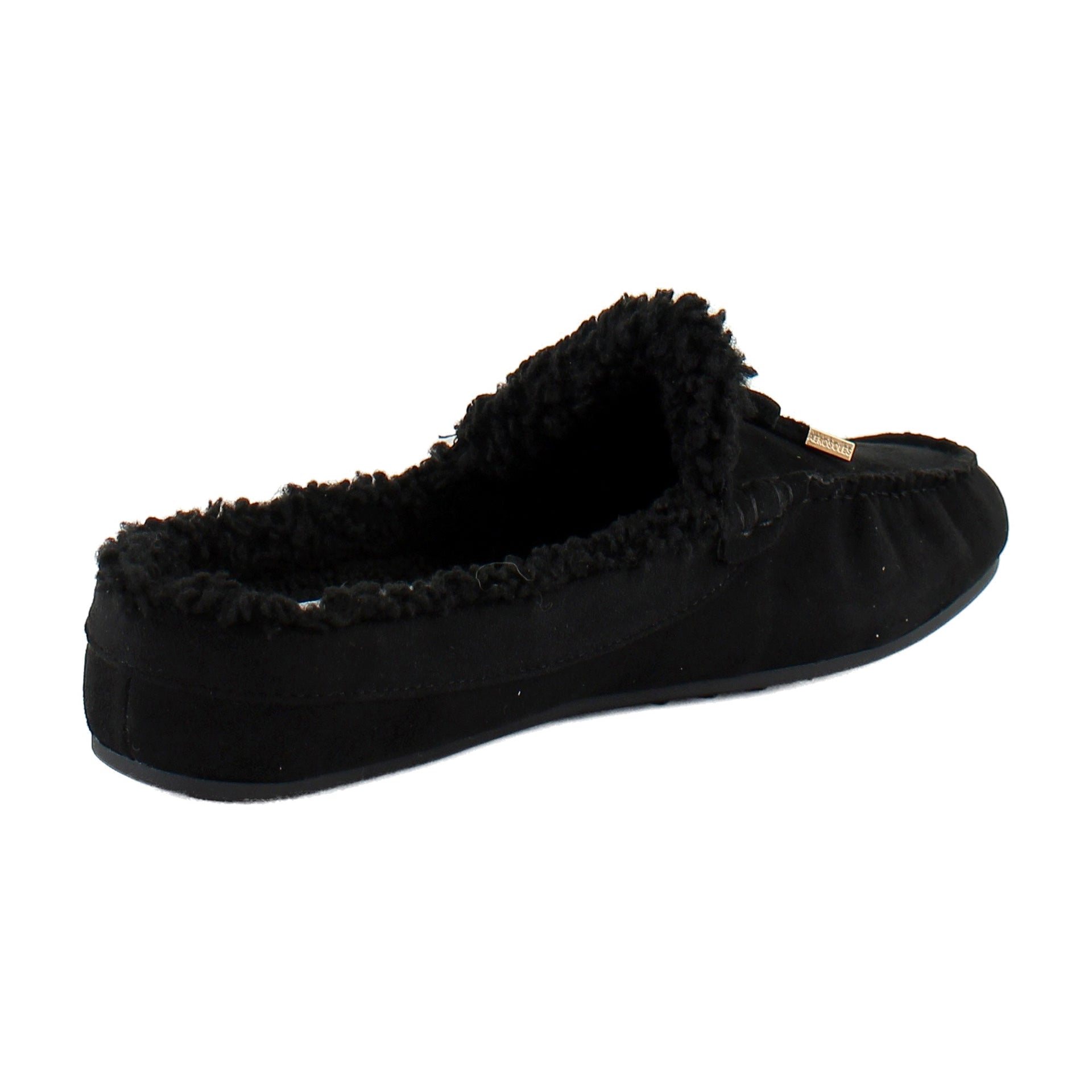 Black Faux Suede With Faux Shearling