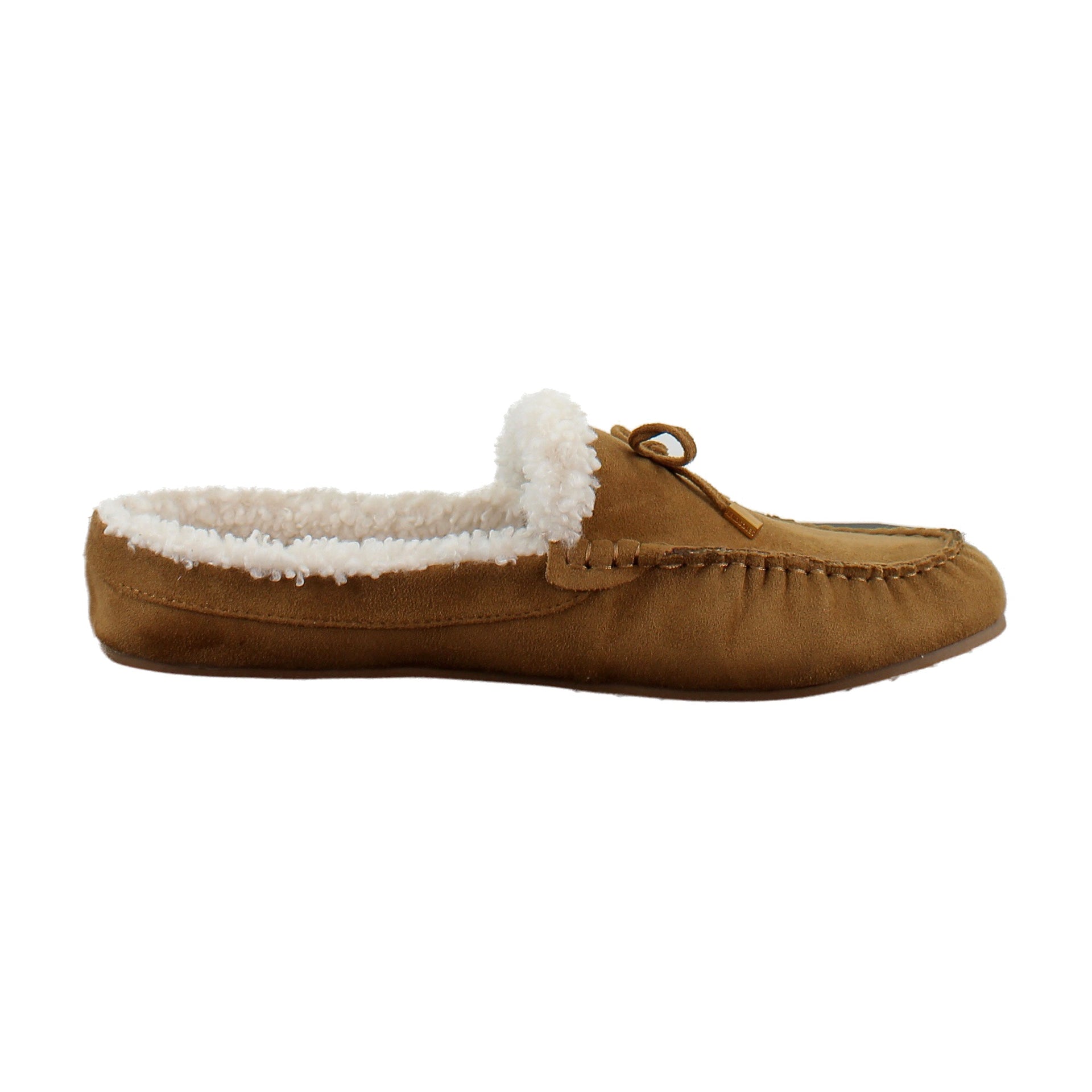 Tobacco Faux Suede With Faux Shearling