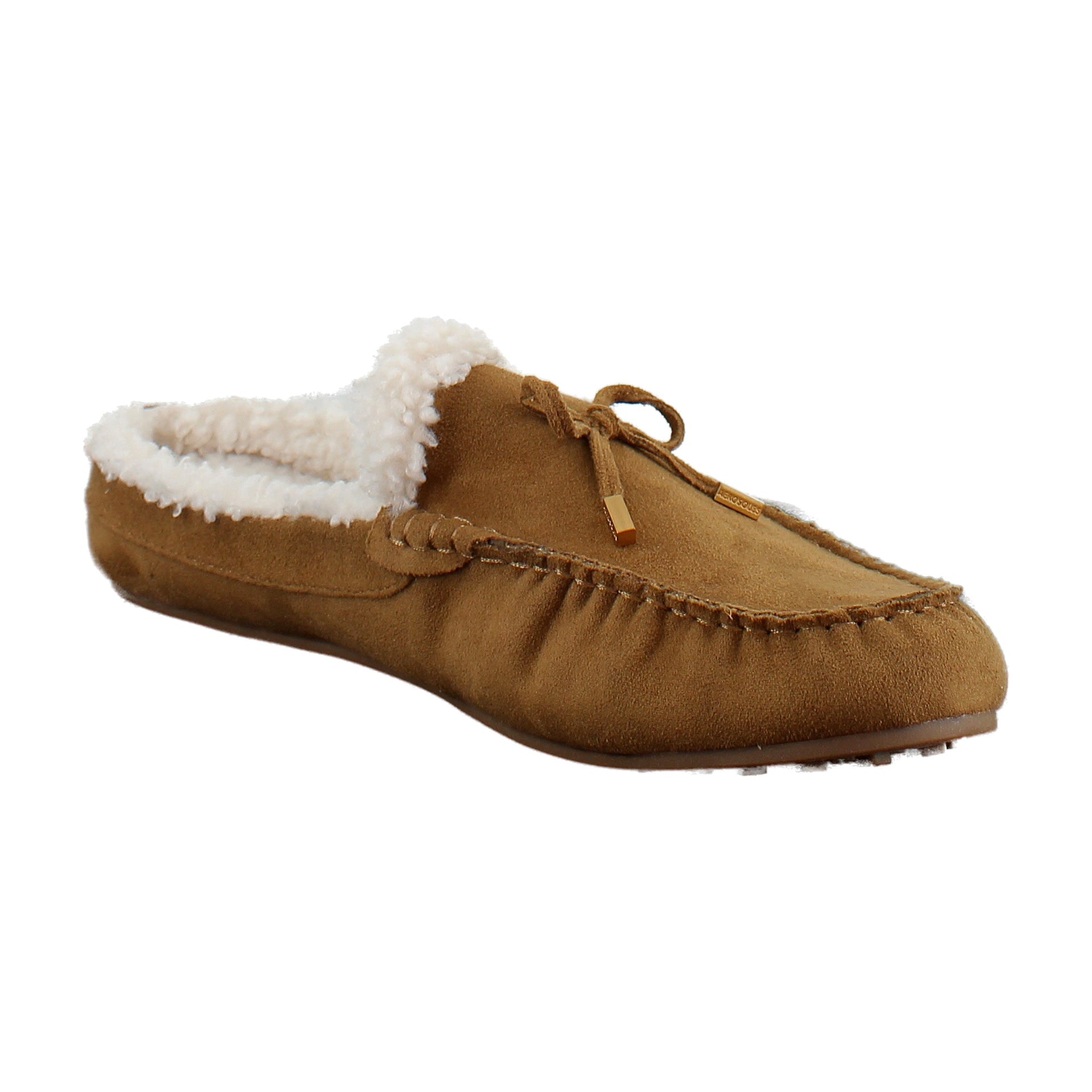 Tobacco Faux Suede With Faux Shearling