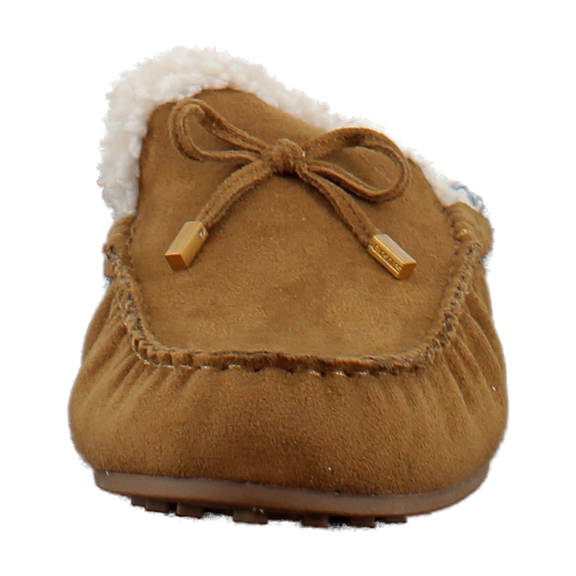 Tobacco Faux Suede With Faux Shearling