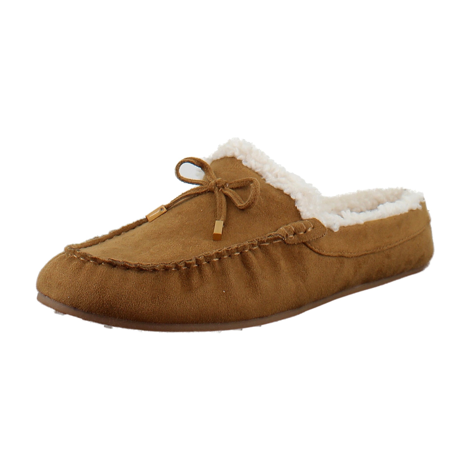 Tobacco Faux Suede With Faux Shearling