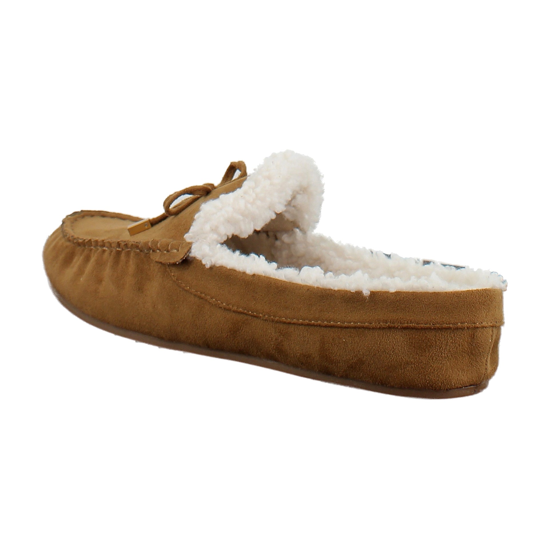 Tobacco Faux Suede With Faux Shearling