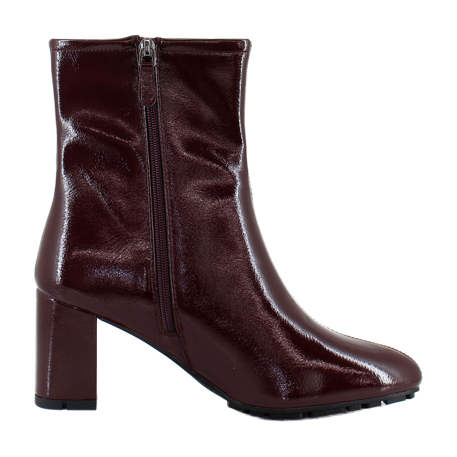 Merlot Crinkle Patent Faux Leather