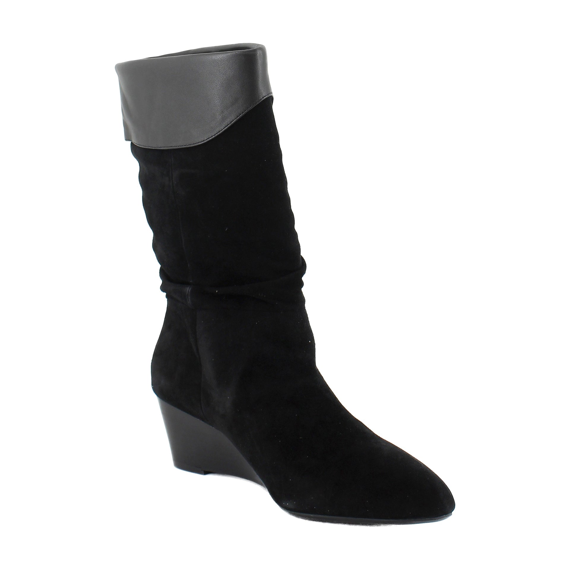Black Suede/Soft Nappa Leather
