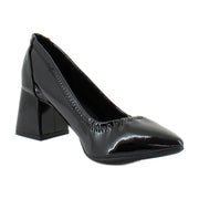 Black Crinkle Patent Faux Leather