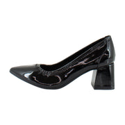 Black Crinkle Patent Faux Leather