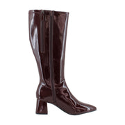 Merlot Crinkle Patent Faux Leather