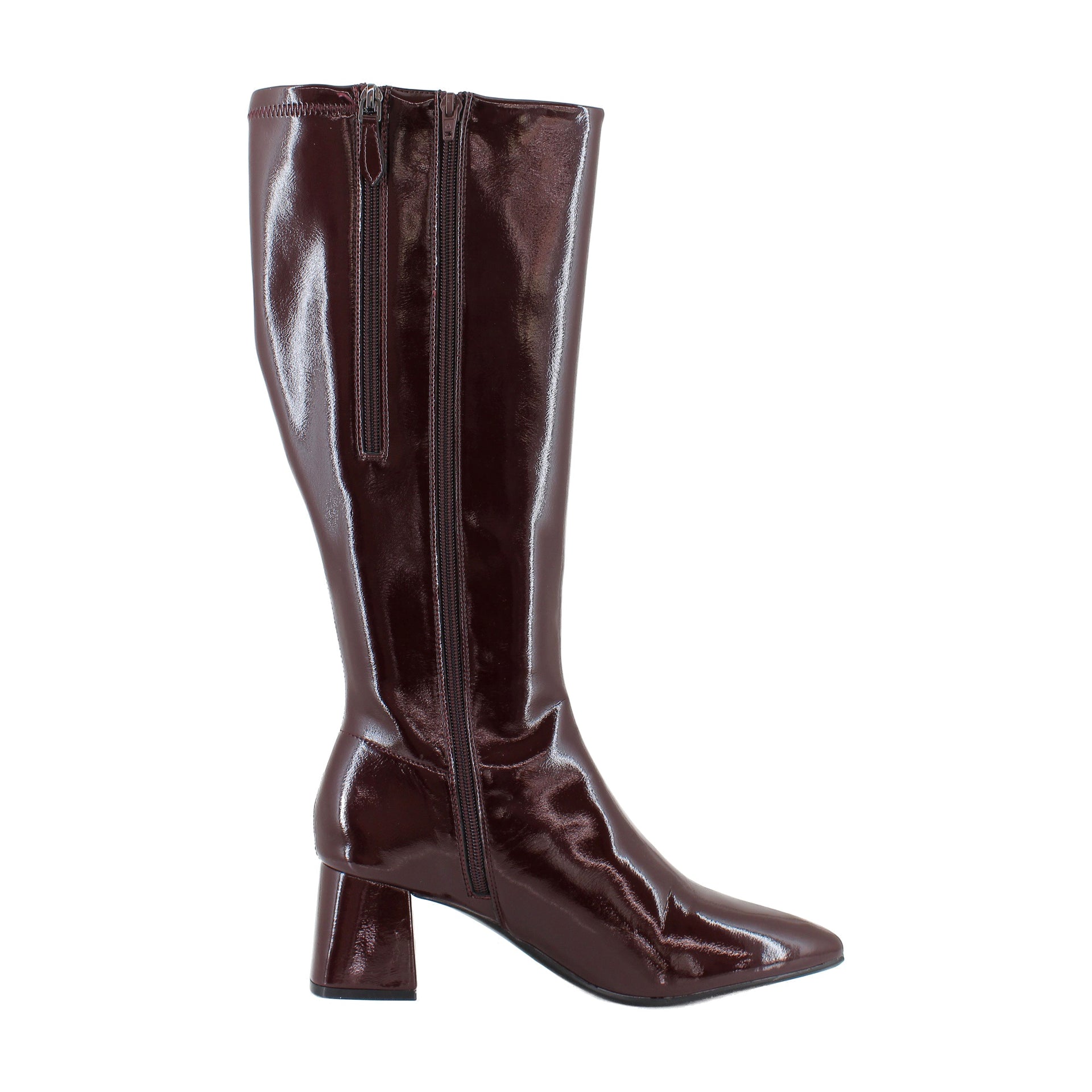 Merlot Crinkle Patent Faux Leather