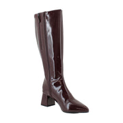 Merlot Crinkle Patent Faux Leather