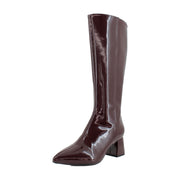 Merlot Crinkle Patent Faux Leather
