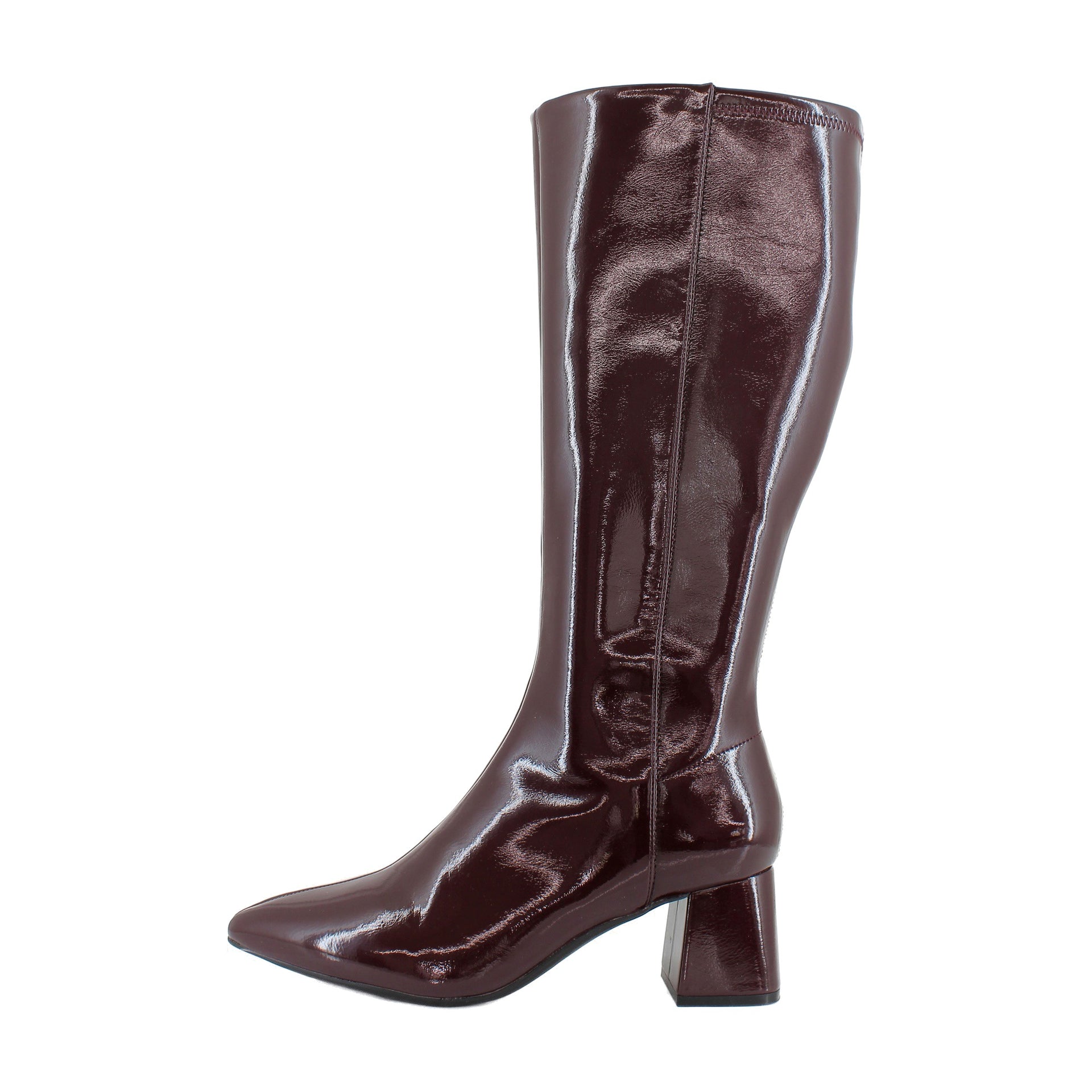 Merlot Crinkle Patent Faux Leather