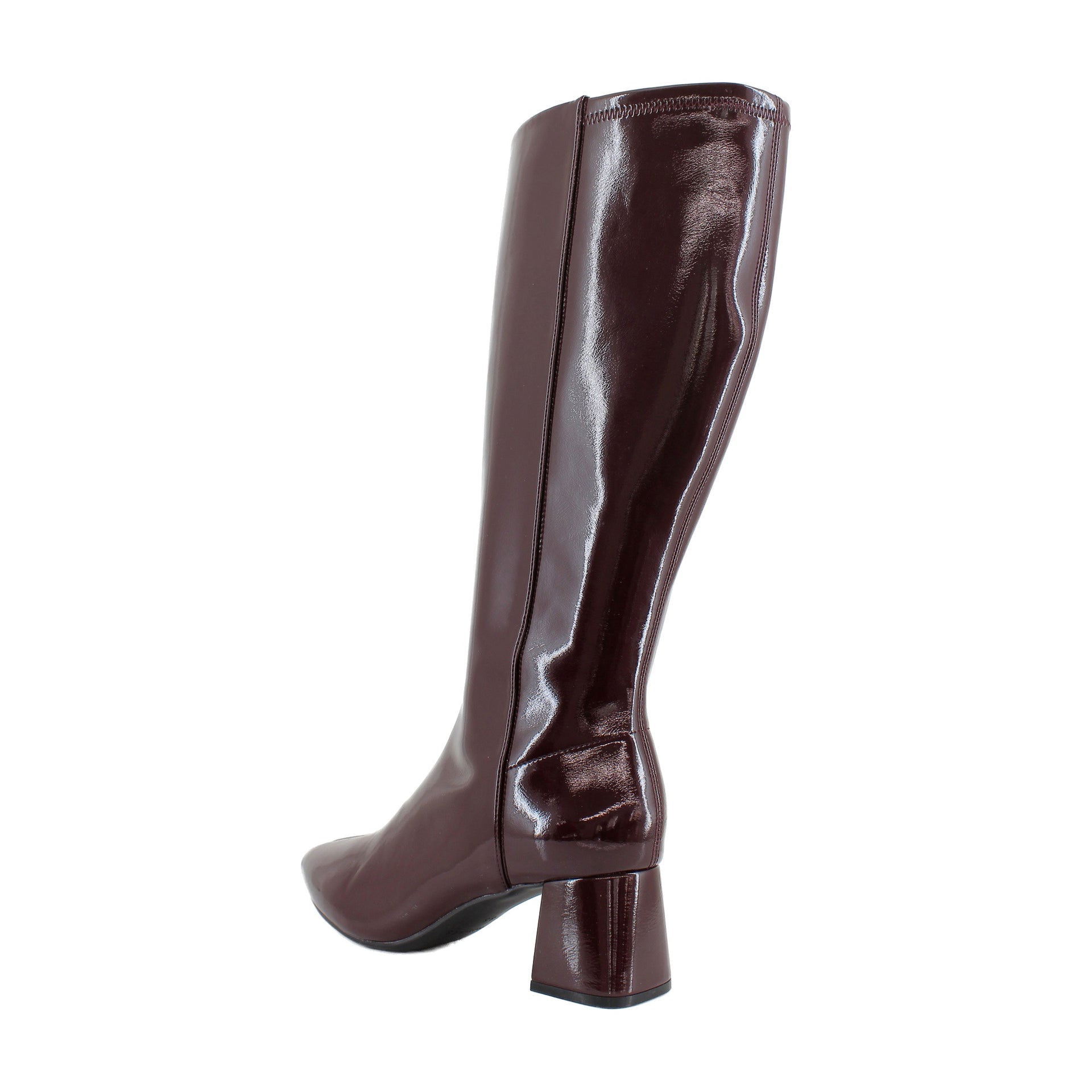 Merlot Crinkle Patent Faux Leather