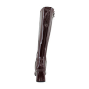 Merlot Crinkle Patent Faux Leather