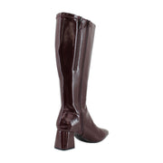 Merlot Crinkle Patent Faux Leather