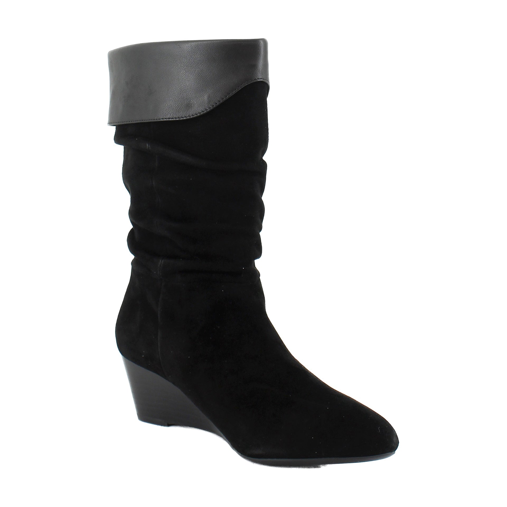Black Suede/Soft Nappa Leather