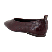 Cranberry Croco Print Leather