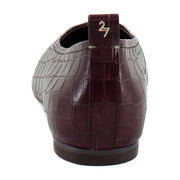 Cranberry Croco Print Leather