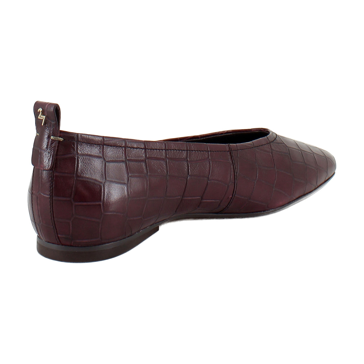 Cranberry Croco Print Leather