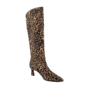 Dark Brown Leopard Suede