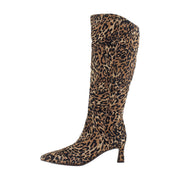 Dark Brown Leopard Suede