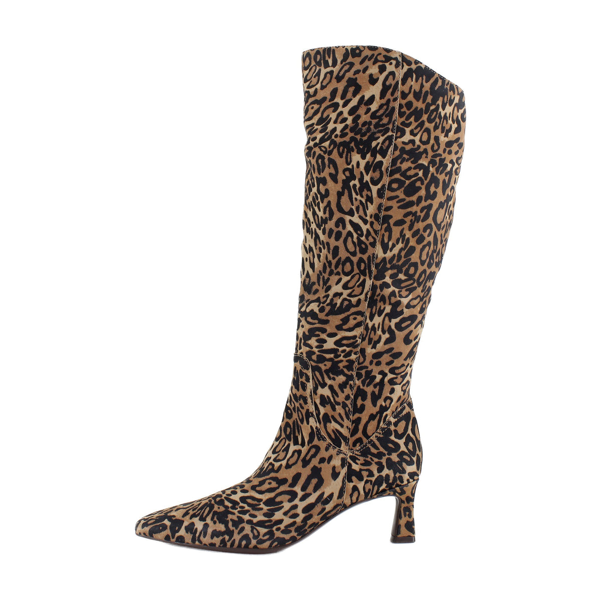 Dark Brown Leopard Suede
