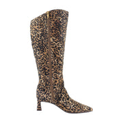 Dark Brown Leopard Suede