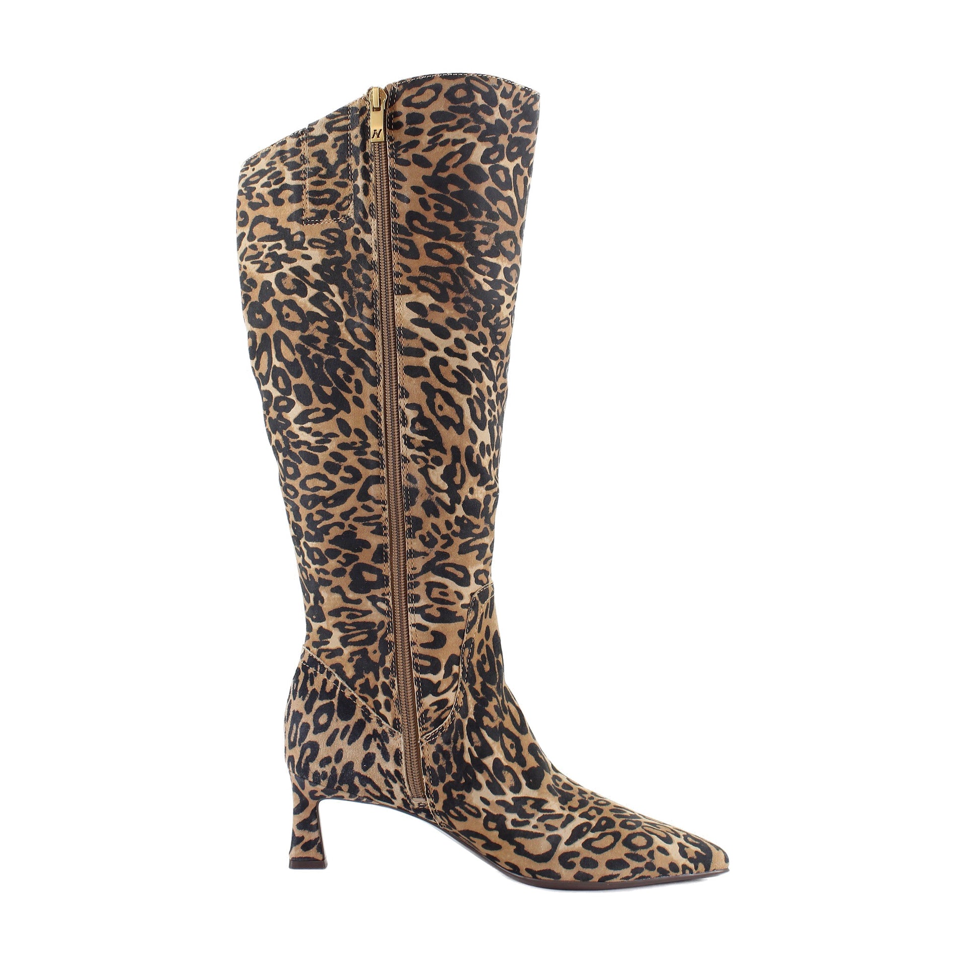 Dark Brown Leopard Suede