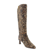 Dark Brown Leopard Suede