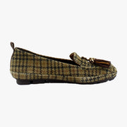 Olive Houdstooth Suede