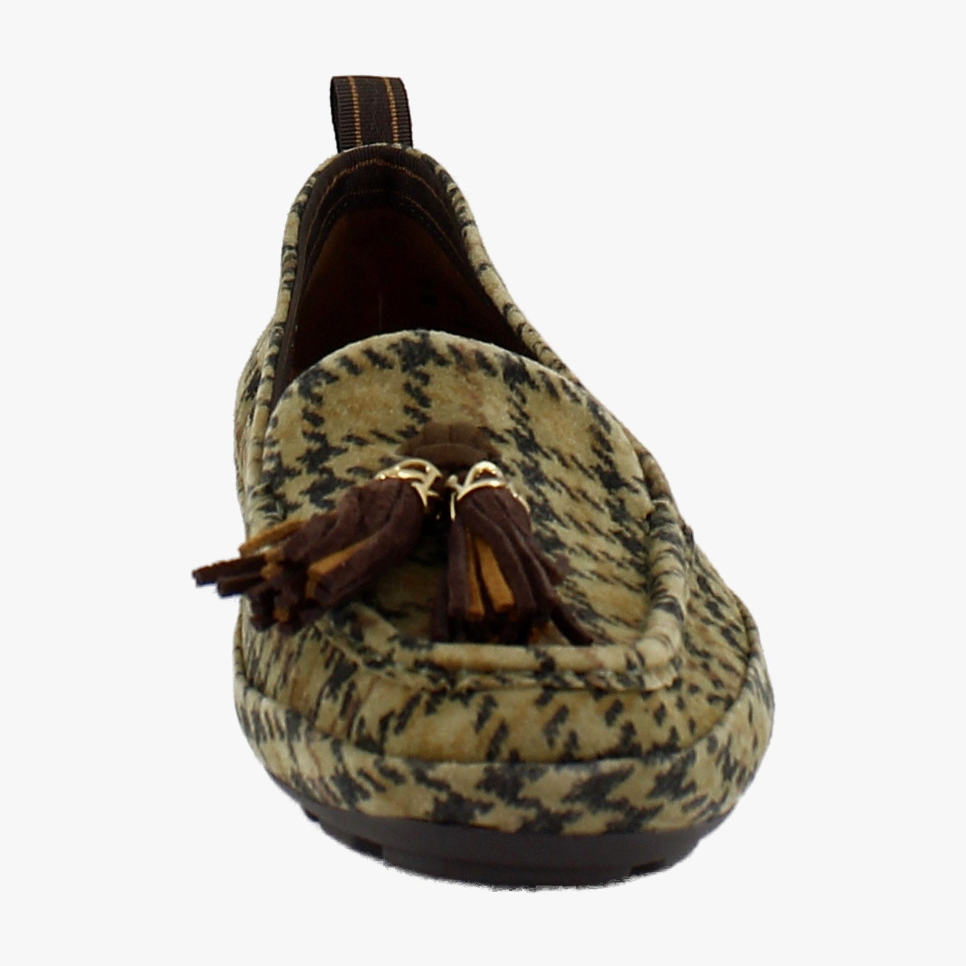 Olive Houdstooth Suede
