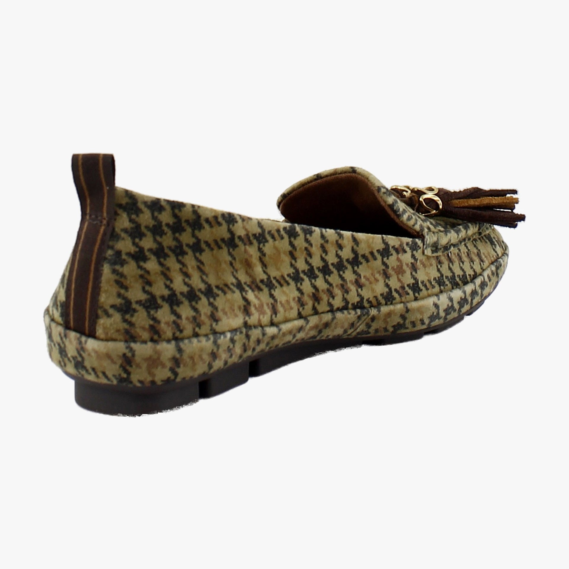 Olive Houdstooth Suede