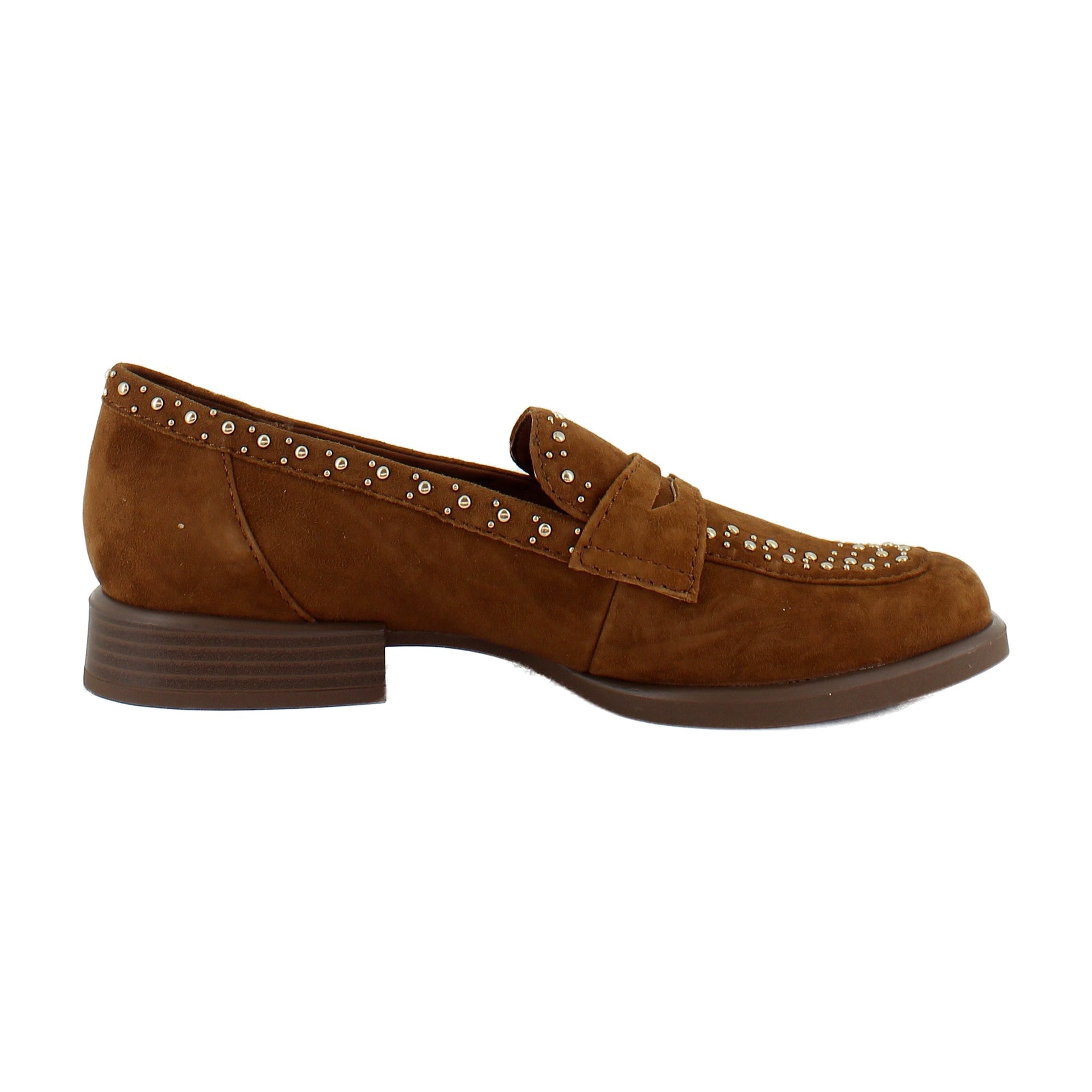 Dark Chestnut Brown Stud Suede