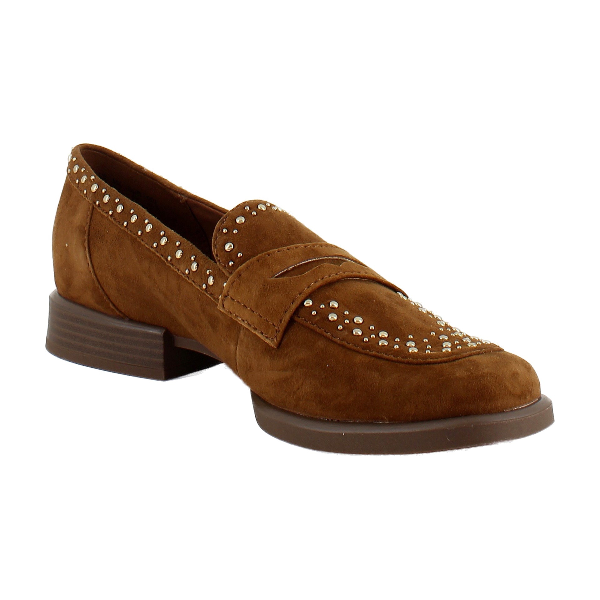 Dark Chestnut Brown Stud Suede