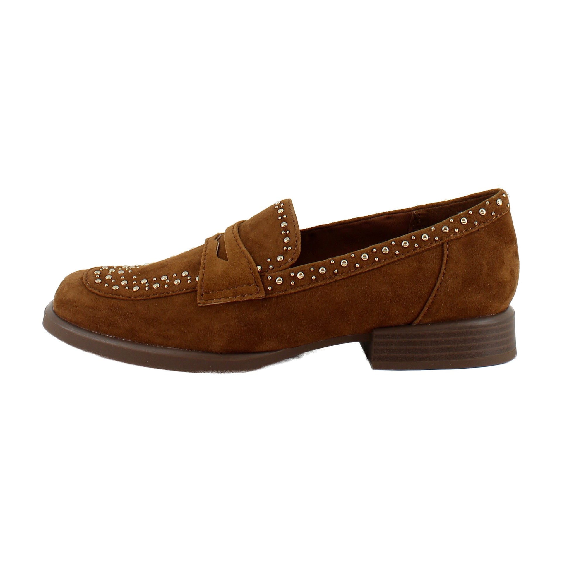 Dark Chestnut Brown Stud Suede