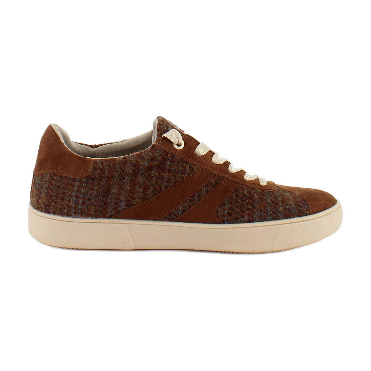 Brown Plaid Suede