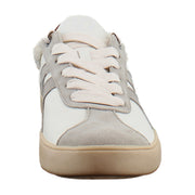 White Leather/Soft Mink Suede