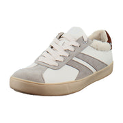 White Leather/Soft Mink Suede