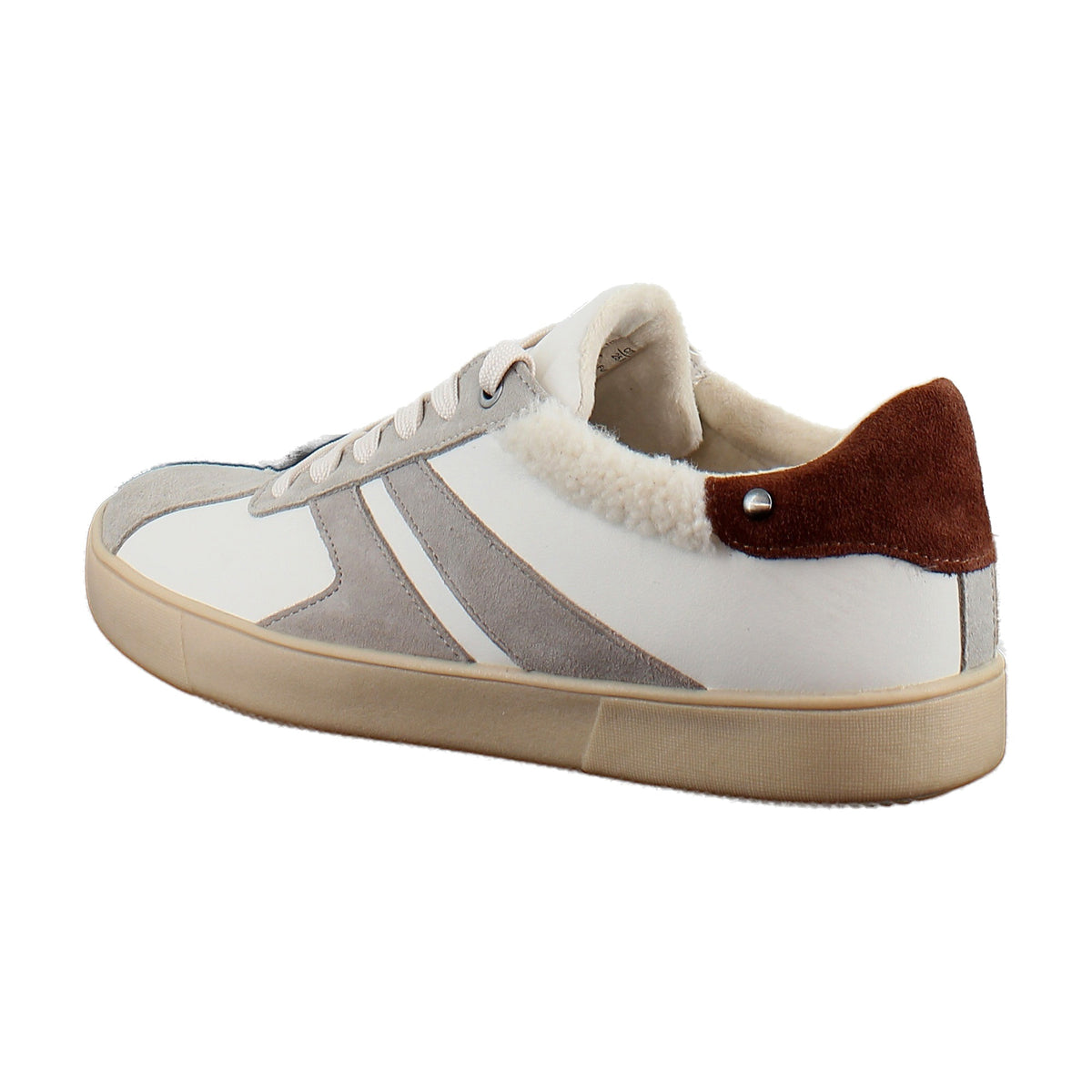 White Leather/Soft Mink Suede