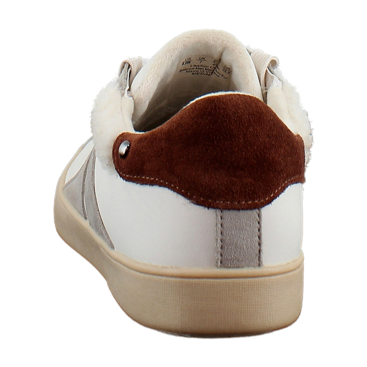 White Leather/Soft Mink Suede
