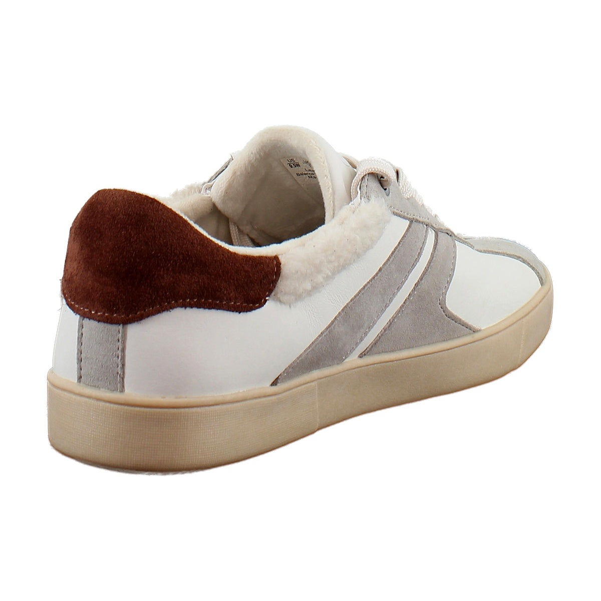 White Leather/Soft Mink Suede