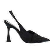 Black Ribbed Silk