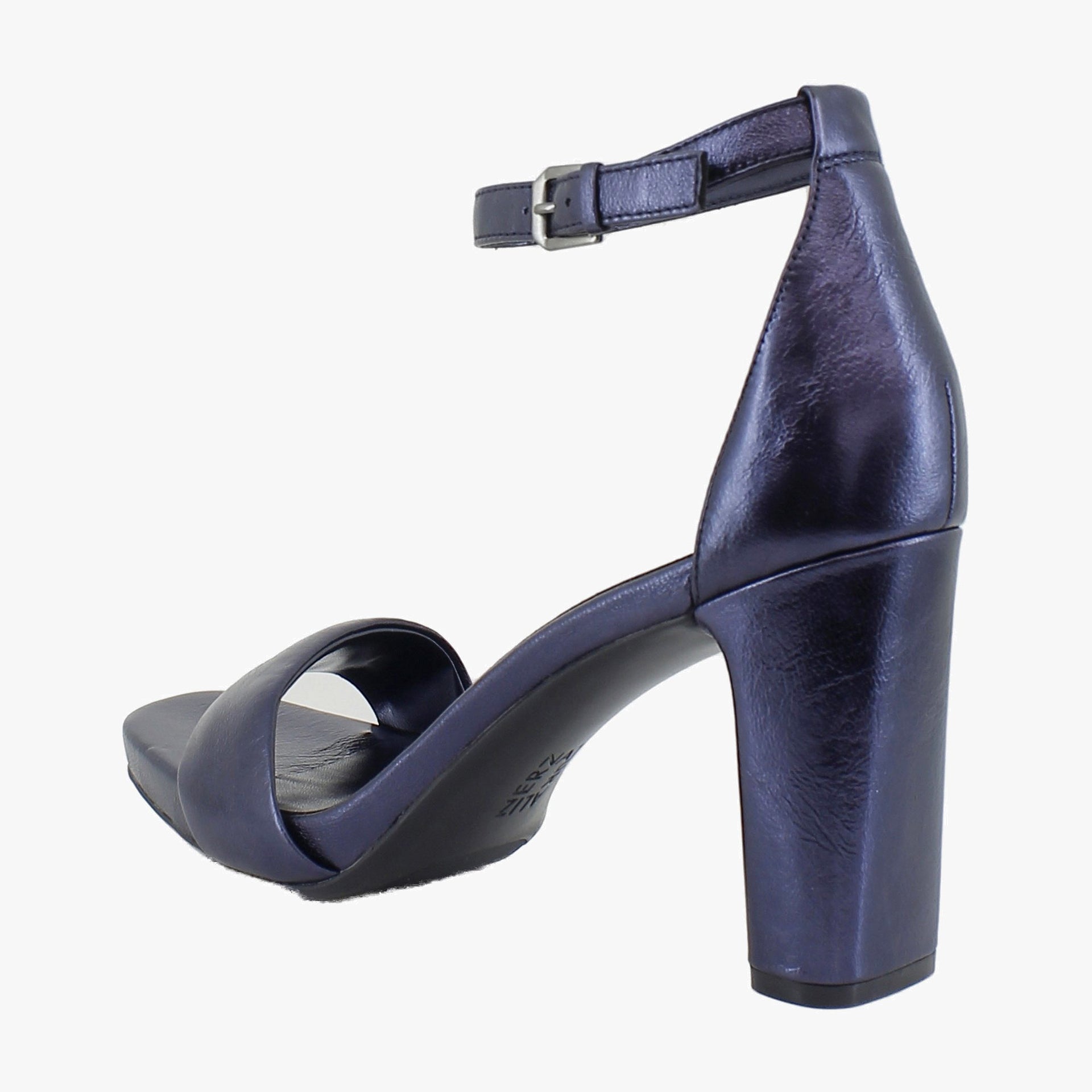 Navy Metallic Leather