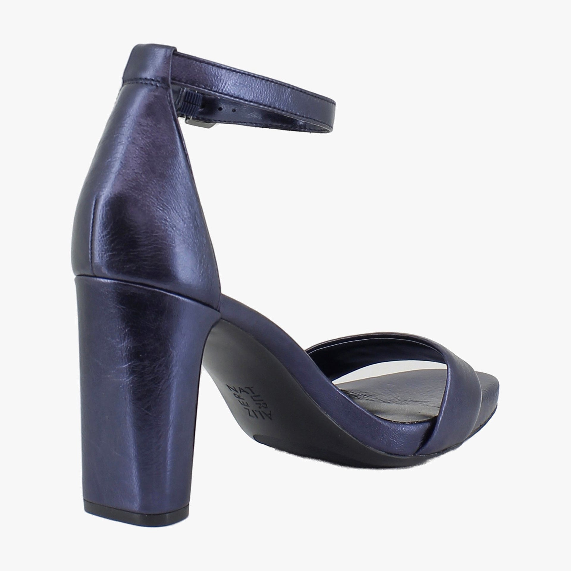 Navy Metallic Leather