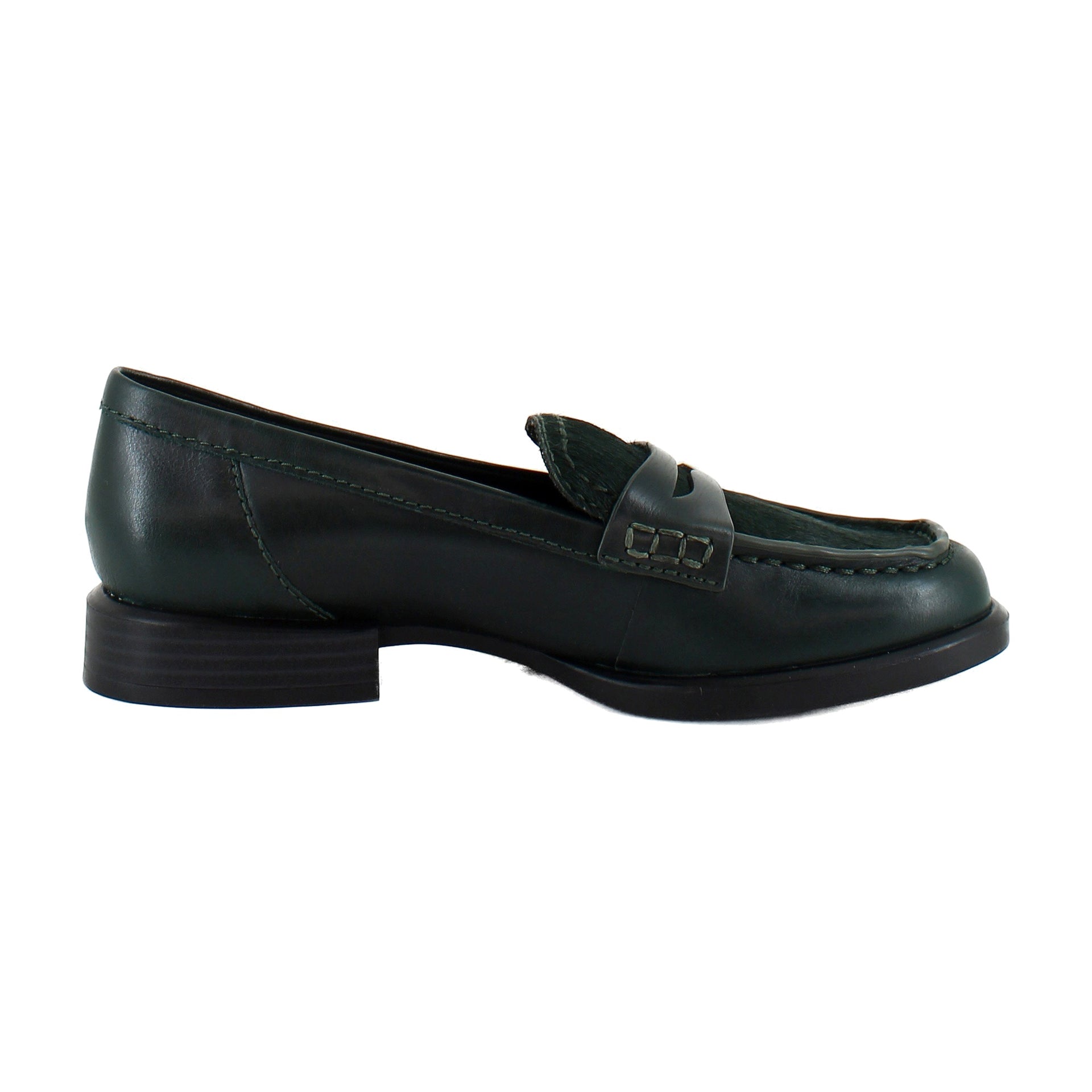 Dark Green Leather Calf Hair