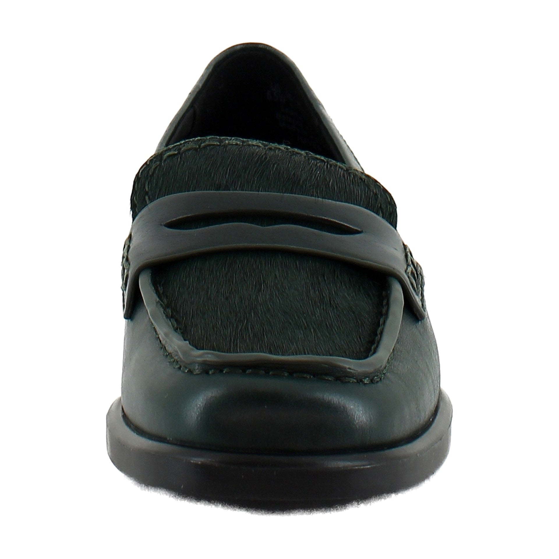 Dark Green Leather Calf Hair