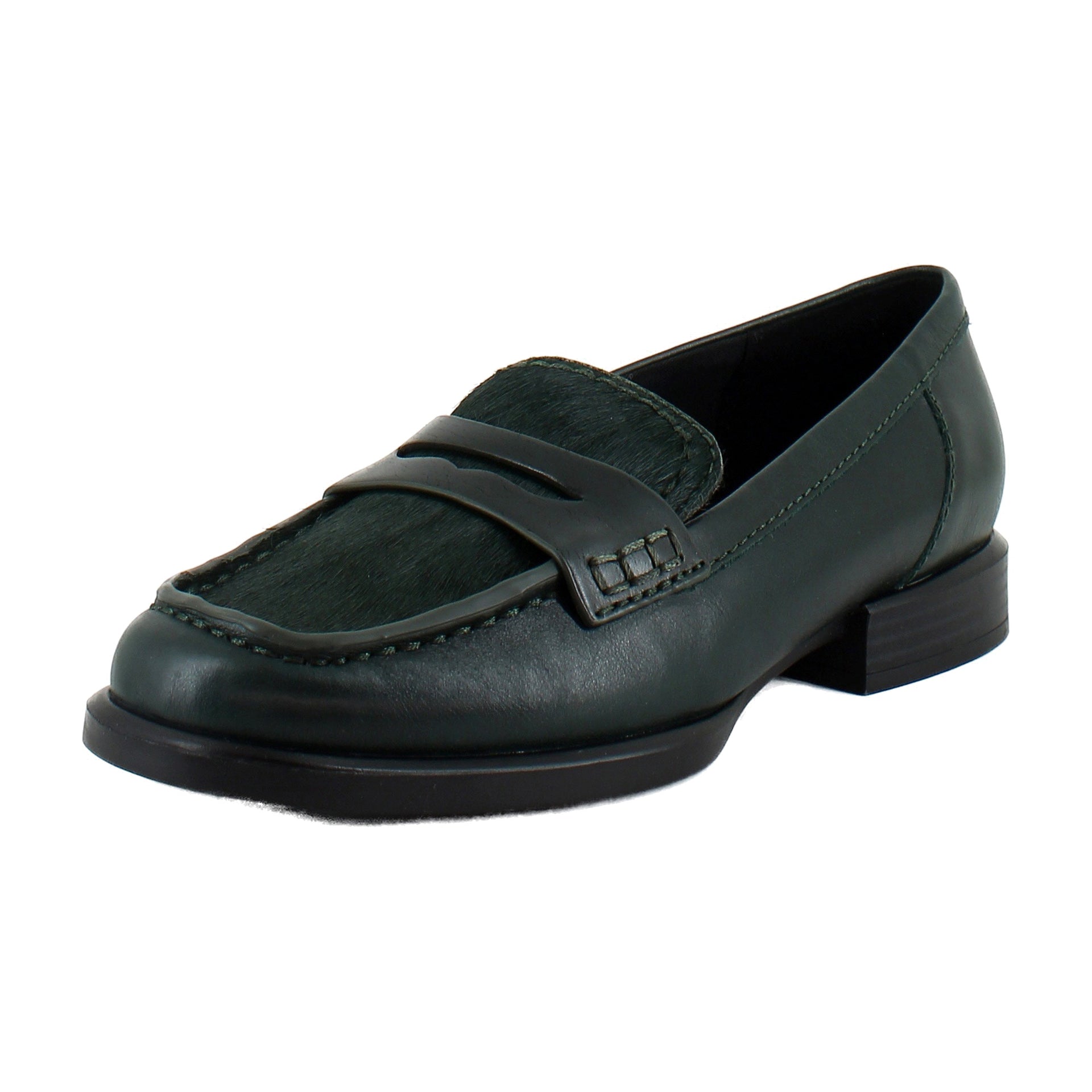 Dark Green Leather Calf Hair