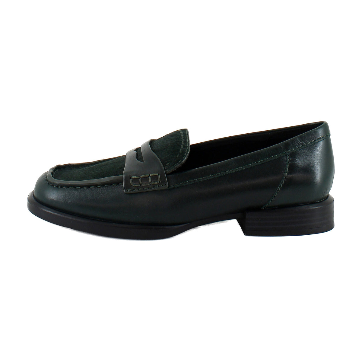 Dark Green Leather Calf Hair