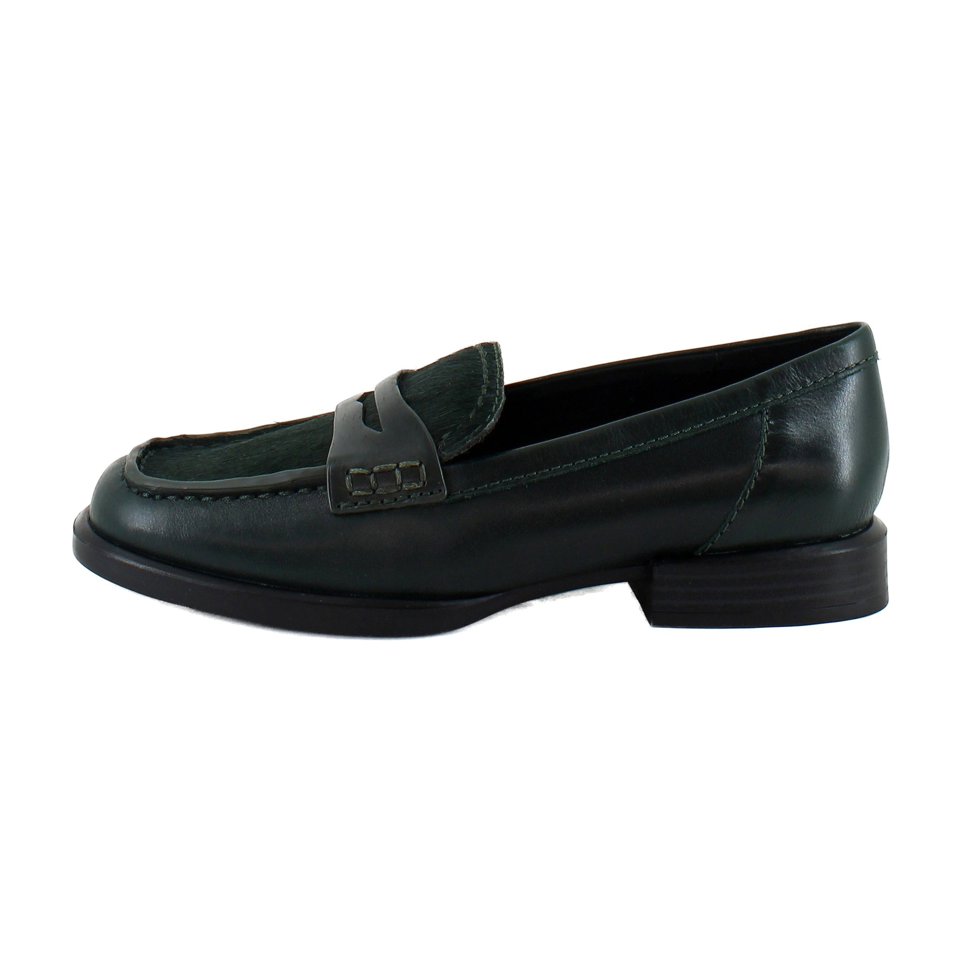 Dark Green Leather Calf Hair