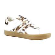 Warm White Leather/Brown Cow Print
